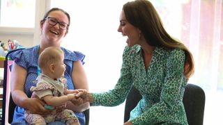 Catherine, Princess of Wales visits field study health visitors at Riversley Park Children's Centre on June 15, 2023 in Nuneaton, England.