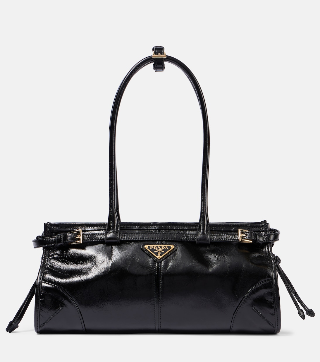 Prada Bonnie Medium Leather Shoulder Bag in Black - Prada