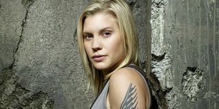 Katee Sackhoff as Kara Thrace in Battlestar Galactica promo photo, Syfy