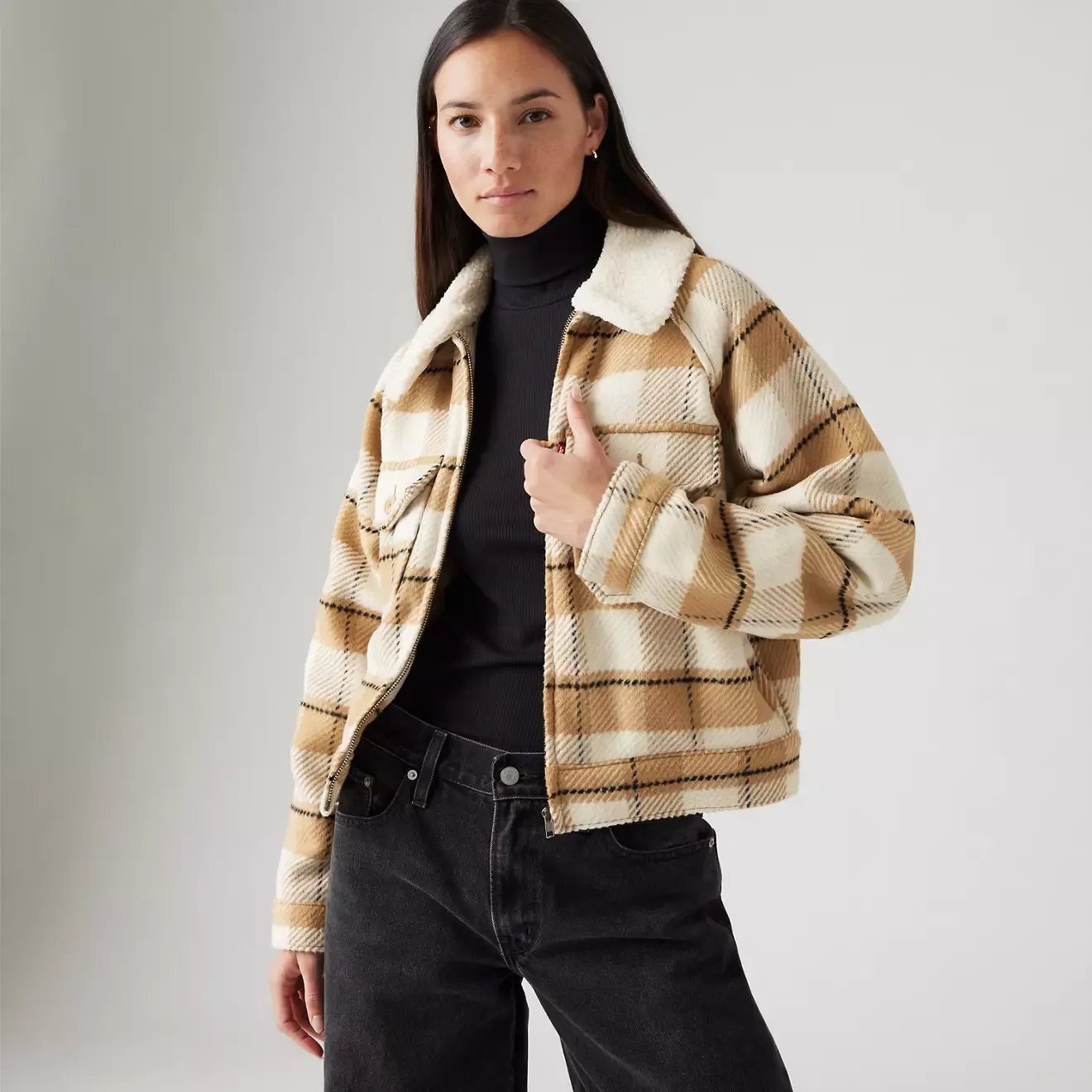 Levi, Shrunken '90s Flannel Jacket