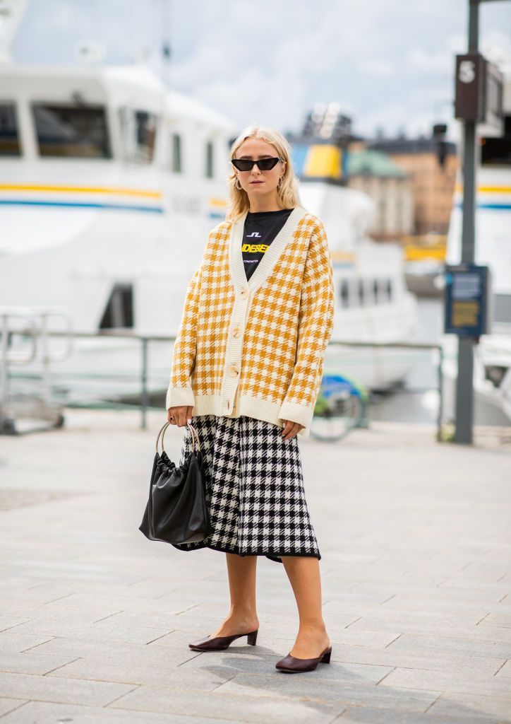 Check Cardigan and Skirt