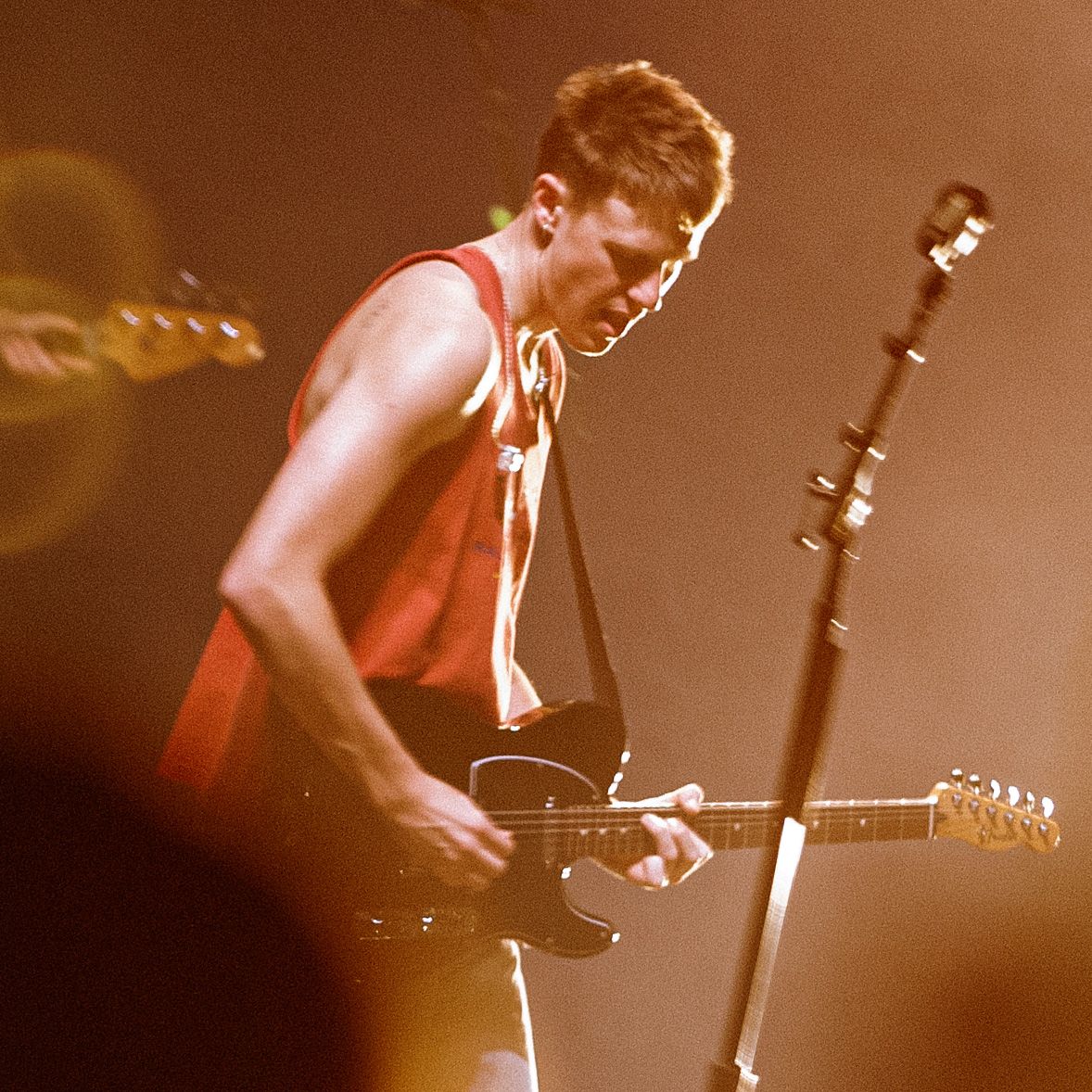 Malcolm Todd playing a fender tele on stage