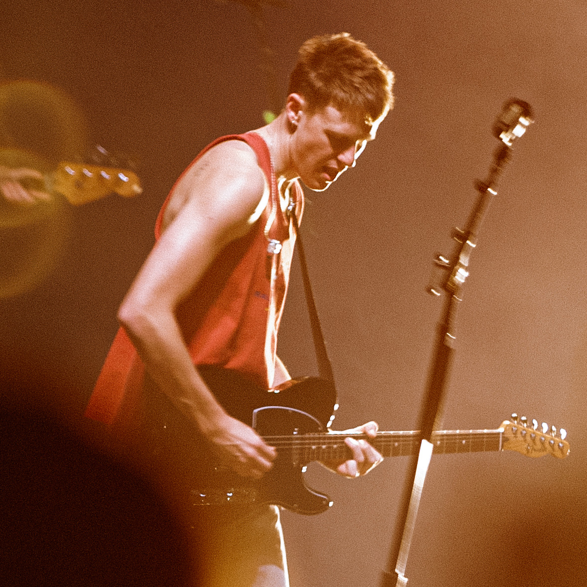 Malcolm Todd playing a fender tele on stage