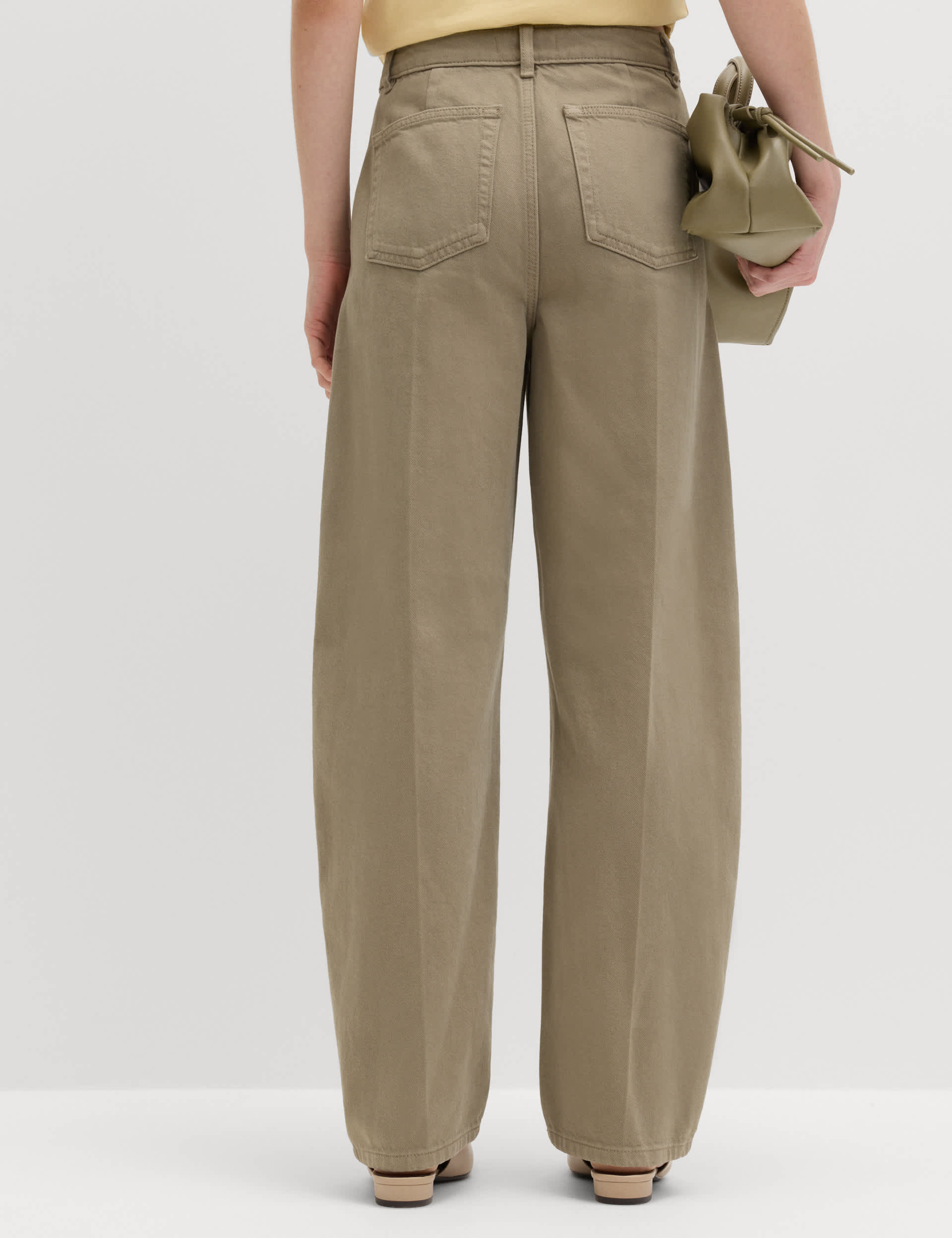 Pure Cotton Crease Front Barrel Leg Trousers