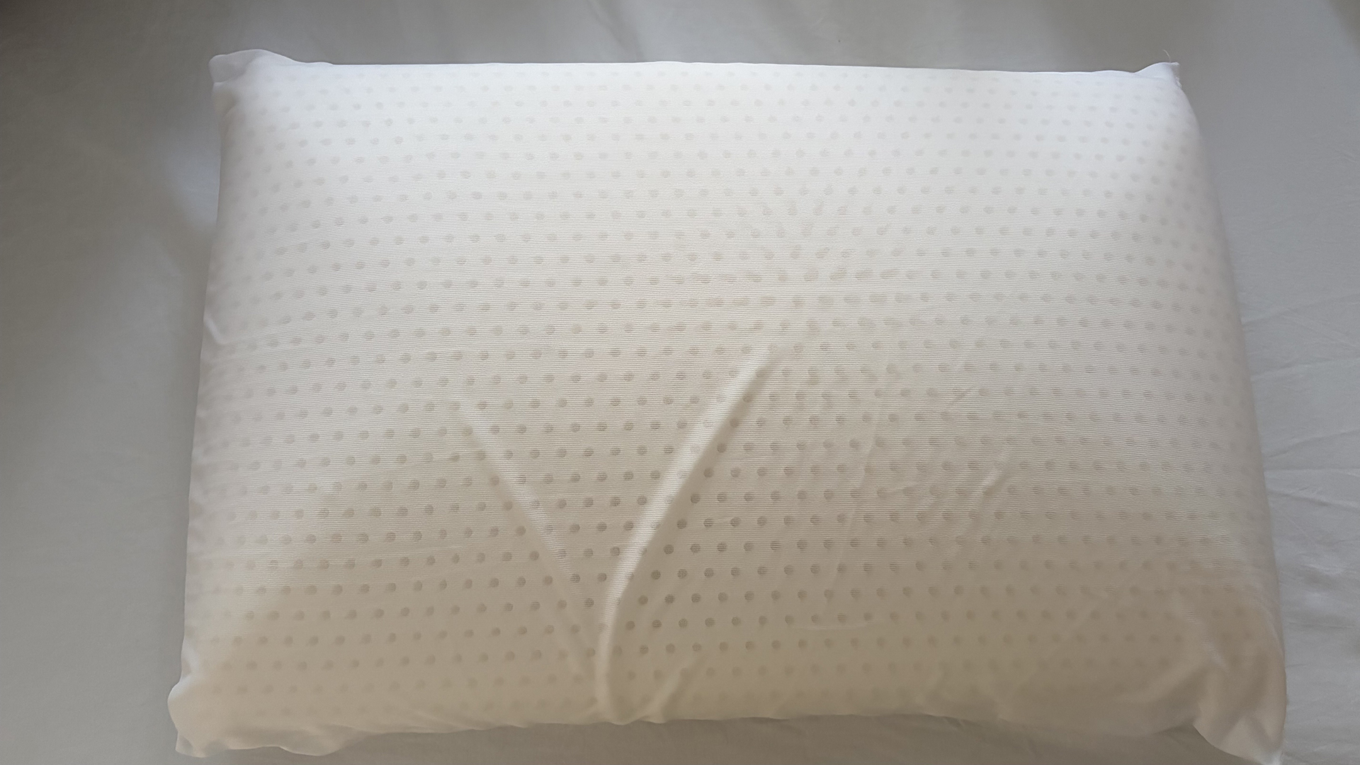 The latex core of the Helix Talalay Latex pillow in its protective cover