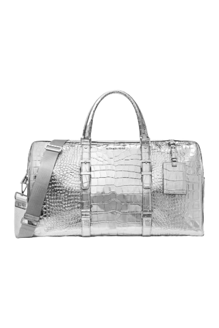 Michael Michael Kors Bedford Metallic Croc-Embossed Travel Weekender Bag