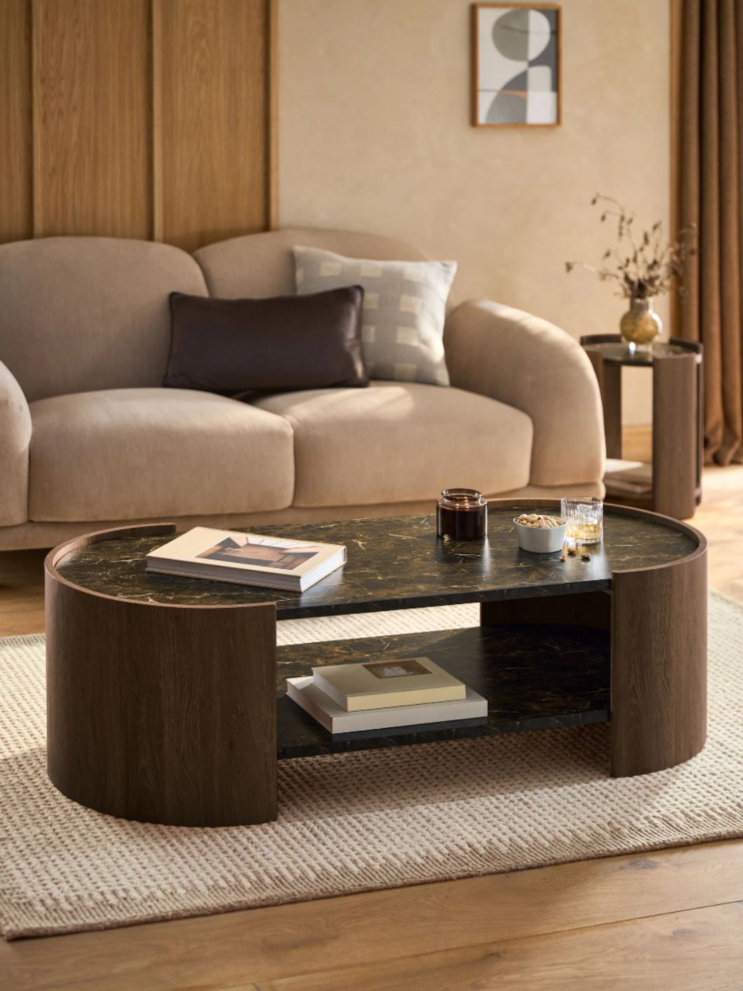 Next, Dark Natural Nomad Oak Effect Coffee Table