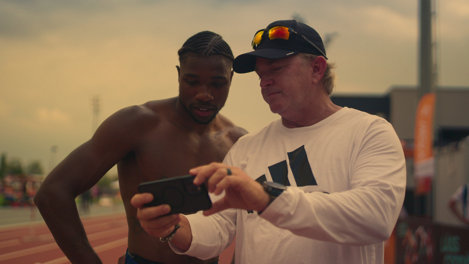 Noah Lyles and Lance Braumann in Netflix's 