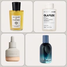 Graphic of some of the best new beauty products of the month