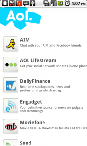 AOL app list