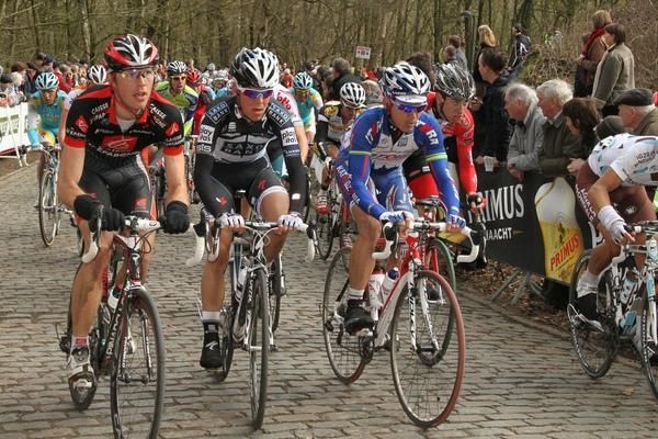Katusha's Robbie McEwen (right) finished outside the time limit.