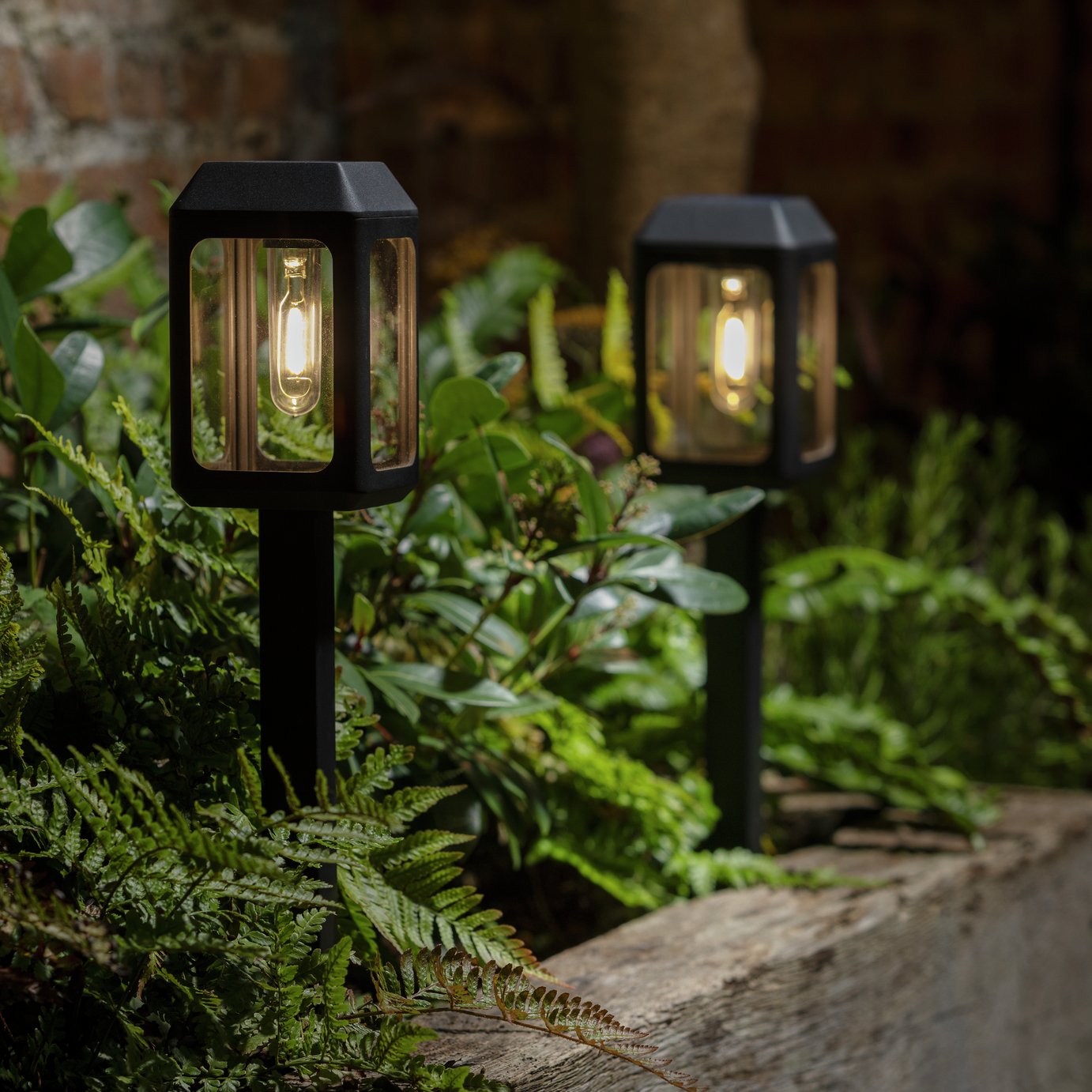 Habitat Warm White Solar Stake Light - Set of 2