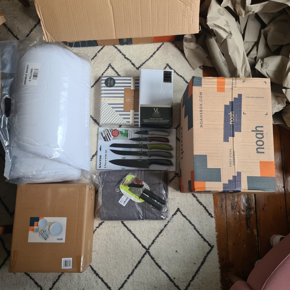 A photo of the items contained in the Noah's box student kit