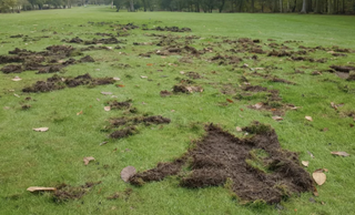 Golf course animal damage pictured