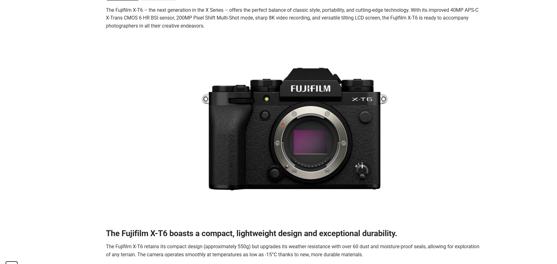 Fujfilm X-T6 leaked on a Vietnamese retail site