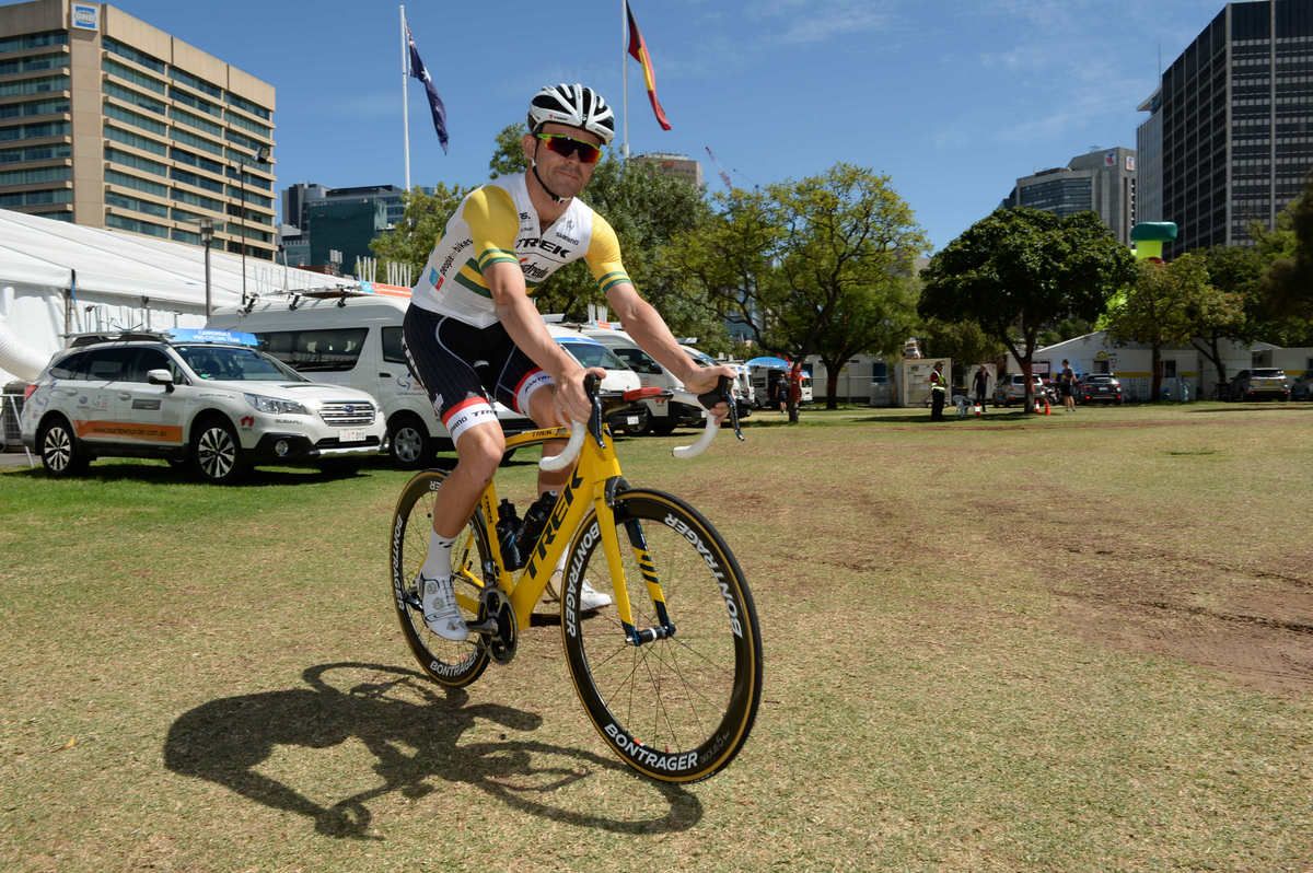 Australian national champion Jack Bobridge heads out for a ride