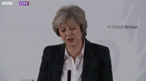 U.K. Prime Minister Theresa May reassures members of the EU they are still "welcome" in Britain.