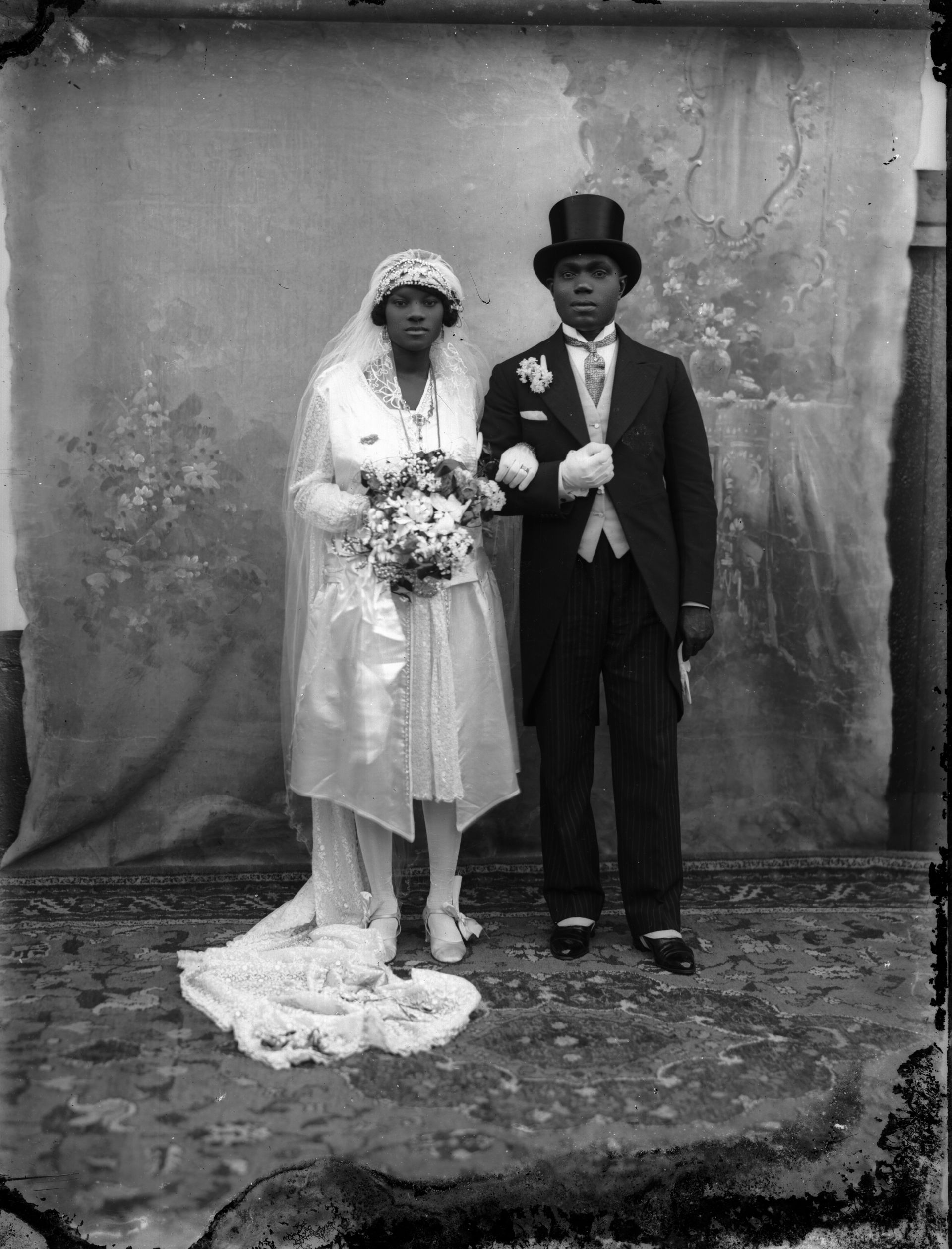 Black and white wedding photo