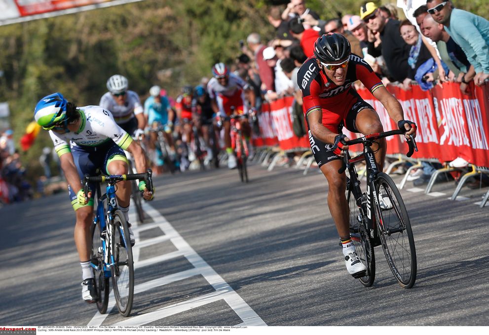 Philippe Gilbert (BMC) on the attack at Amstel Gold Race