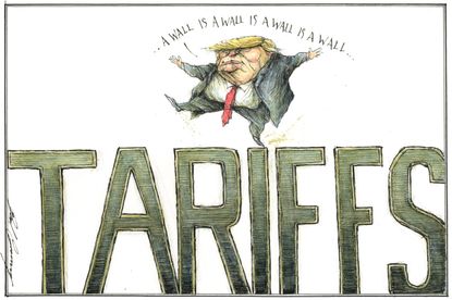 Political Cartoon U.S. Trump tariffs