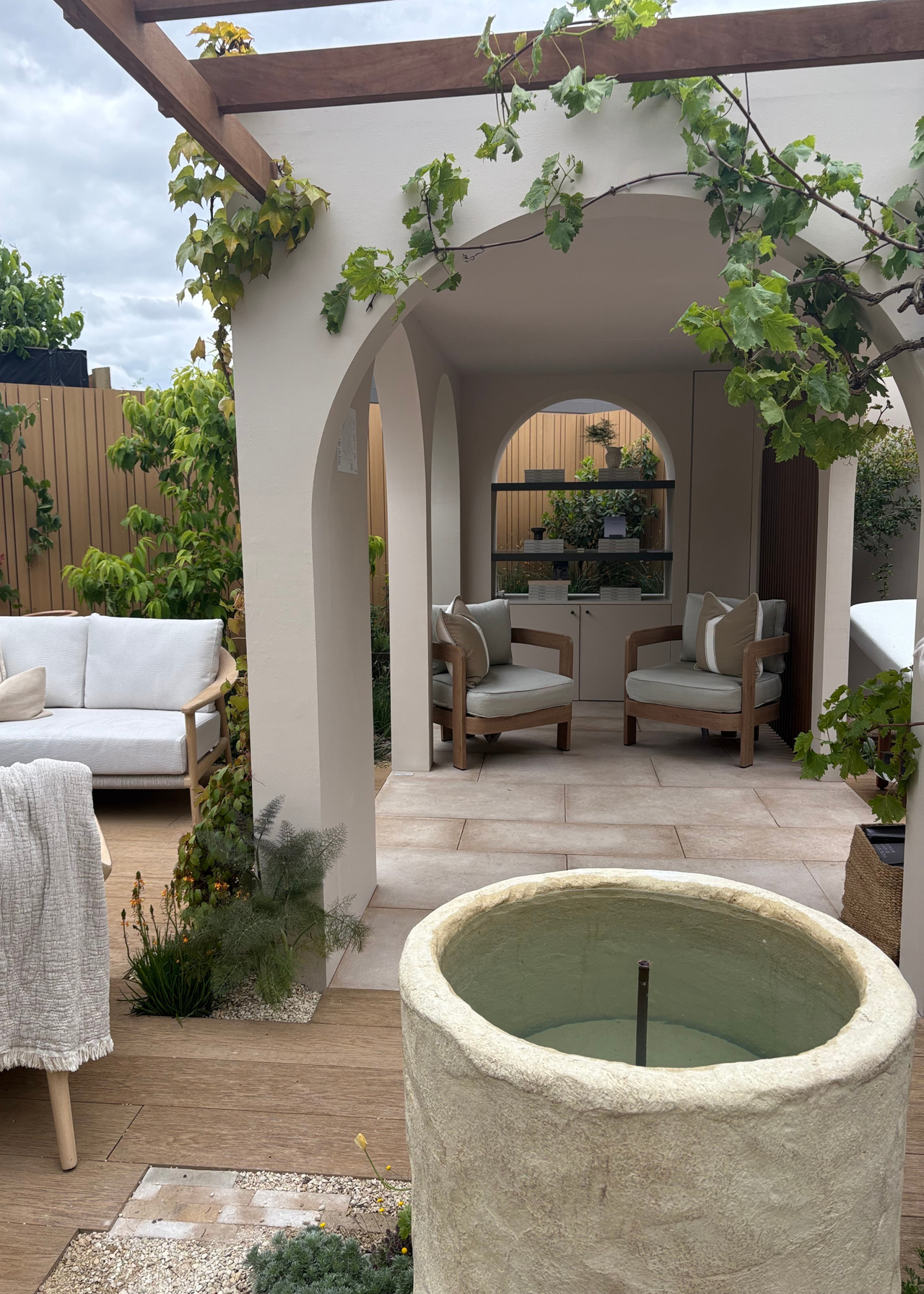An outdoor garden by Nth Degree and Torc Pots at the Chelsea Flower Show 2026