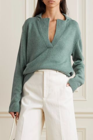 Lisa Yang cashmere polo sweater