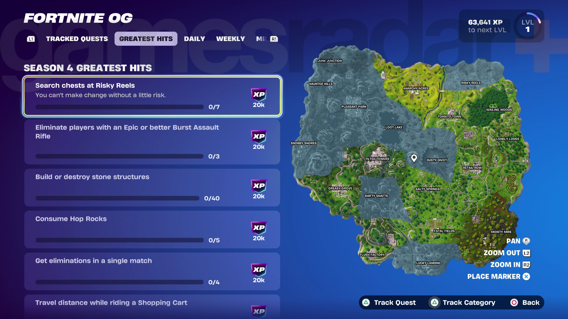 Fortnite OG Season 4 Greatest Hits Quests Chapter 6 Season 3