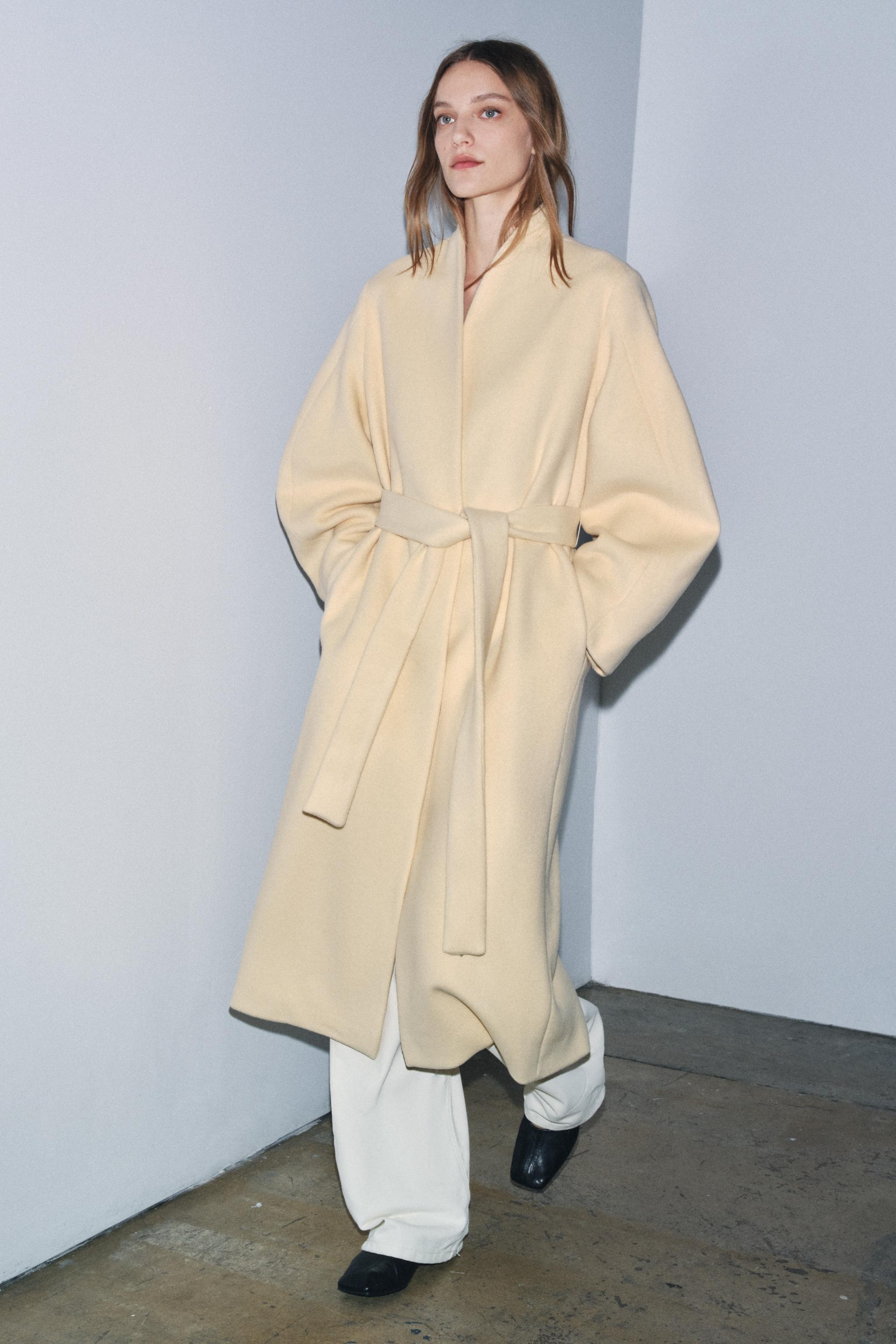 Oversized Wool Blend Coat Zw Collection