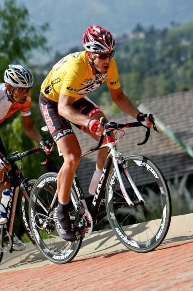 Ben Day (Kenda p/b Geargrinders) out of the saddle on the climb.