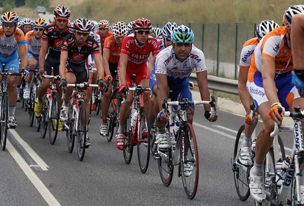 The group races on a very dreary day.