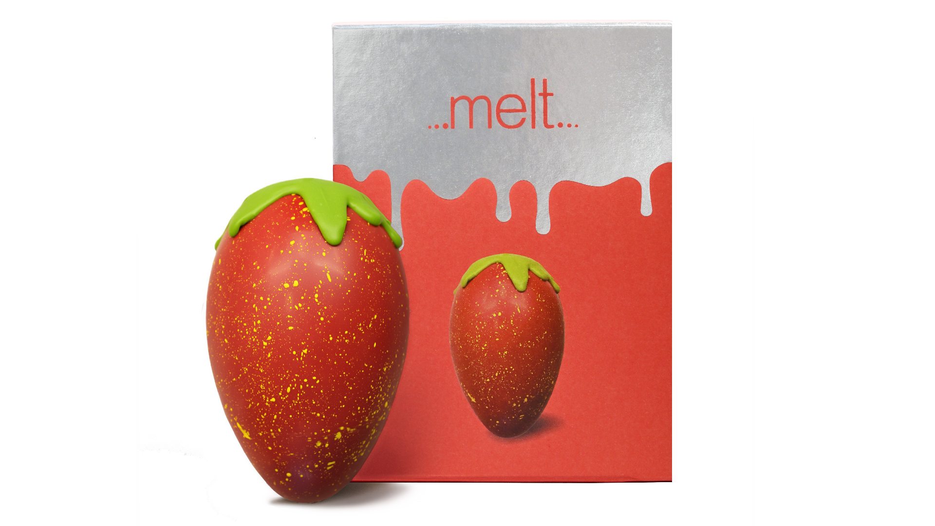 Melt strawberry chocolate Easter egg