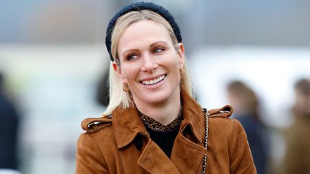 Zara Tindall attends day 1 of The Christmas Meeting at Cheltenham Racecourse on December 13, 2024