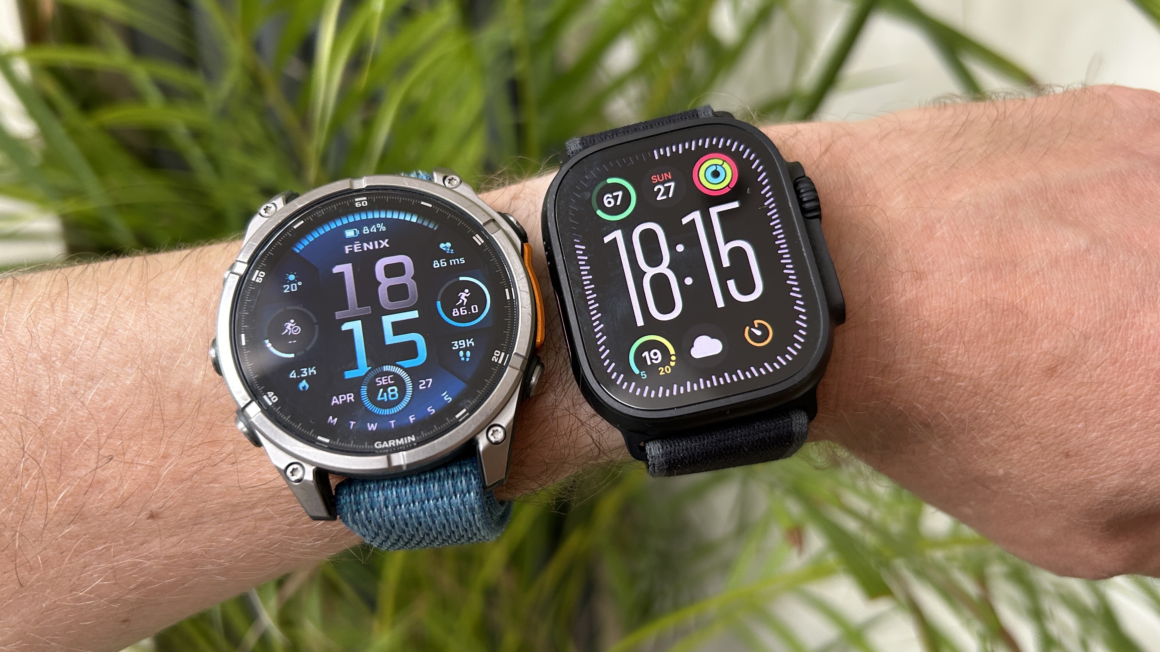Garmin Fenix 8 and Apple Watch Ultra 2