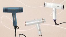 Collage of 3 of the quietest hair dryers featured in this guide from (left to right) mdlondon, Beauty Works and BondiBoost