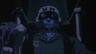 A UN soldier in a Patlabor robot during Patlabor 2