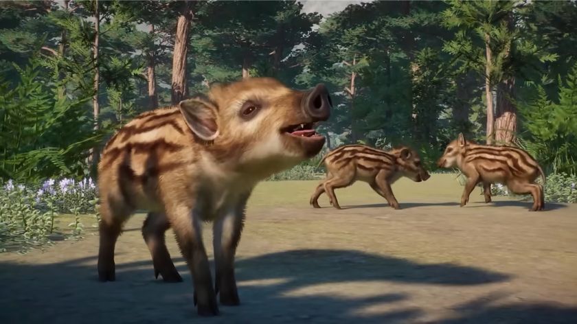 Planet Zoo 6th anniversary trailer still - animals having fun