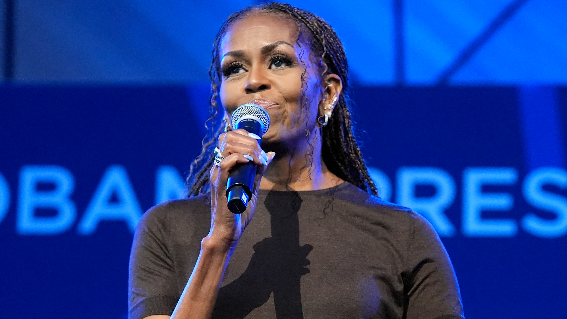 Michelle Obama wore a custom Acne Studios skirt with her "favorite" portrait of her mother on it