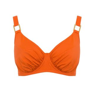 Core Swim Ultimate Lift & Support DD+ Underwired Bikini Top in Papaya