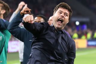 Mauricio Pochettino celebrates after reaching the Champions League final