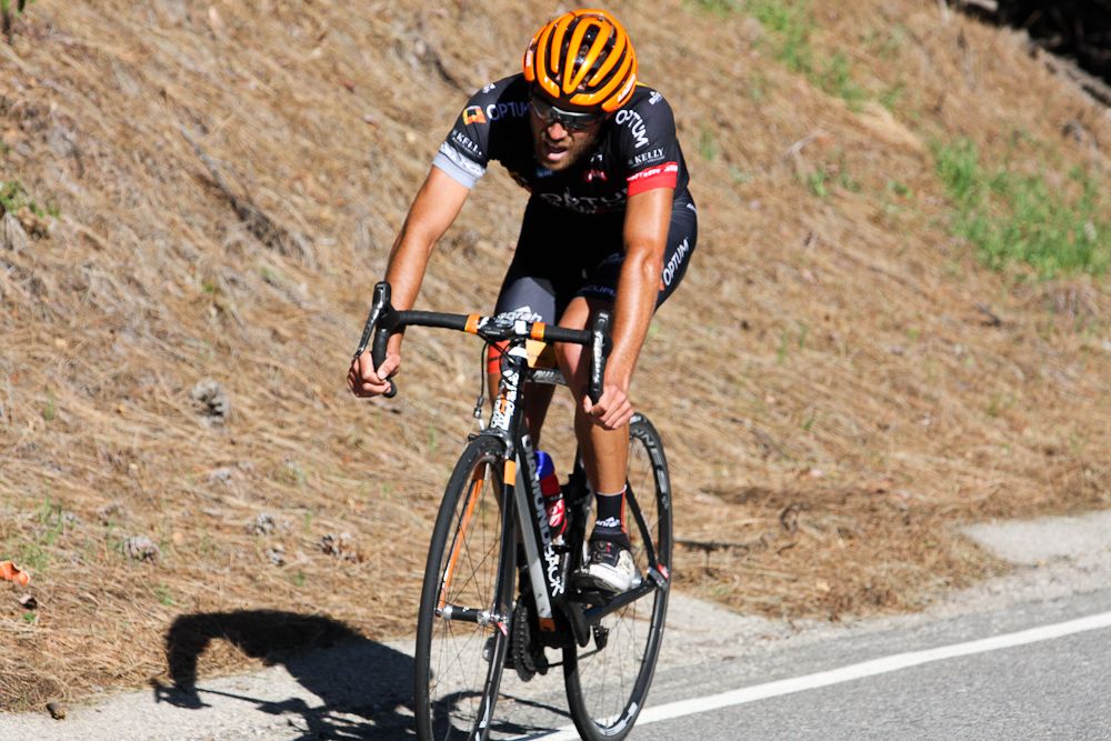 Jesse Anthony finishes the team "race" on the final day of camp.