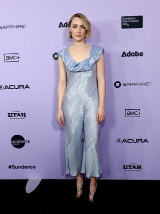 Saoirse Ronan attends "The Outrun" Premiere during the 2024 Sundance Film Festival at Library Center Theatre on January 19, 2024 in Park City, Utah.