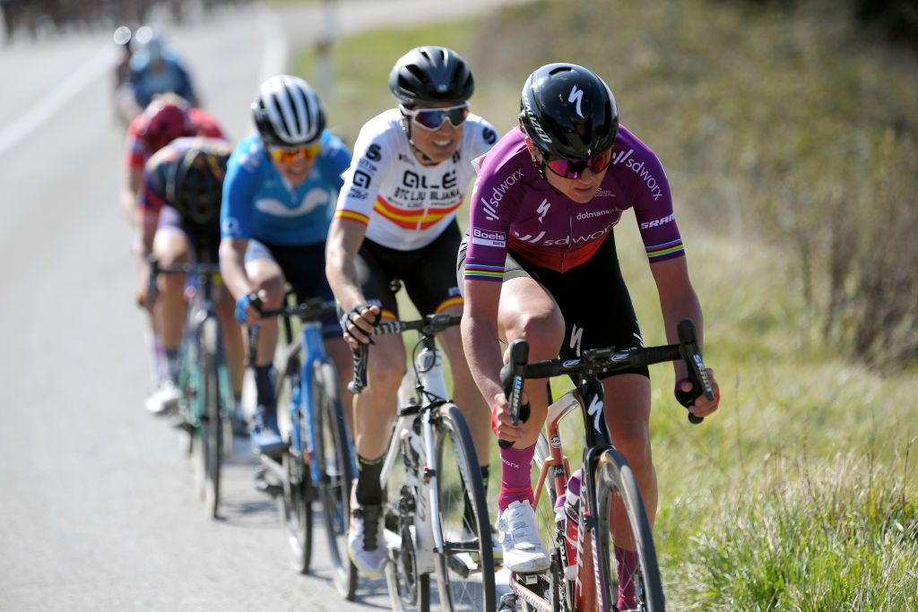 Chantal Van Den Broek - Blaak (SD Worx) goes on the attack at Strade Bianche Women