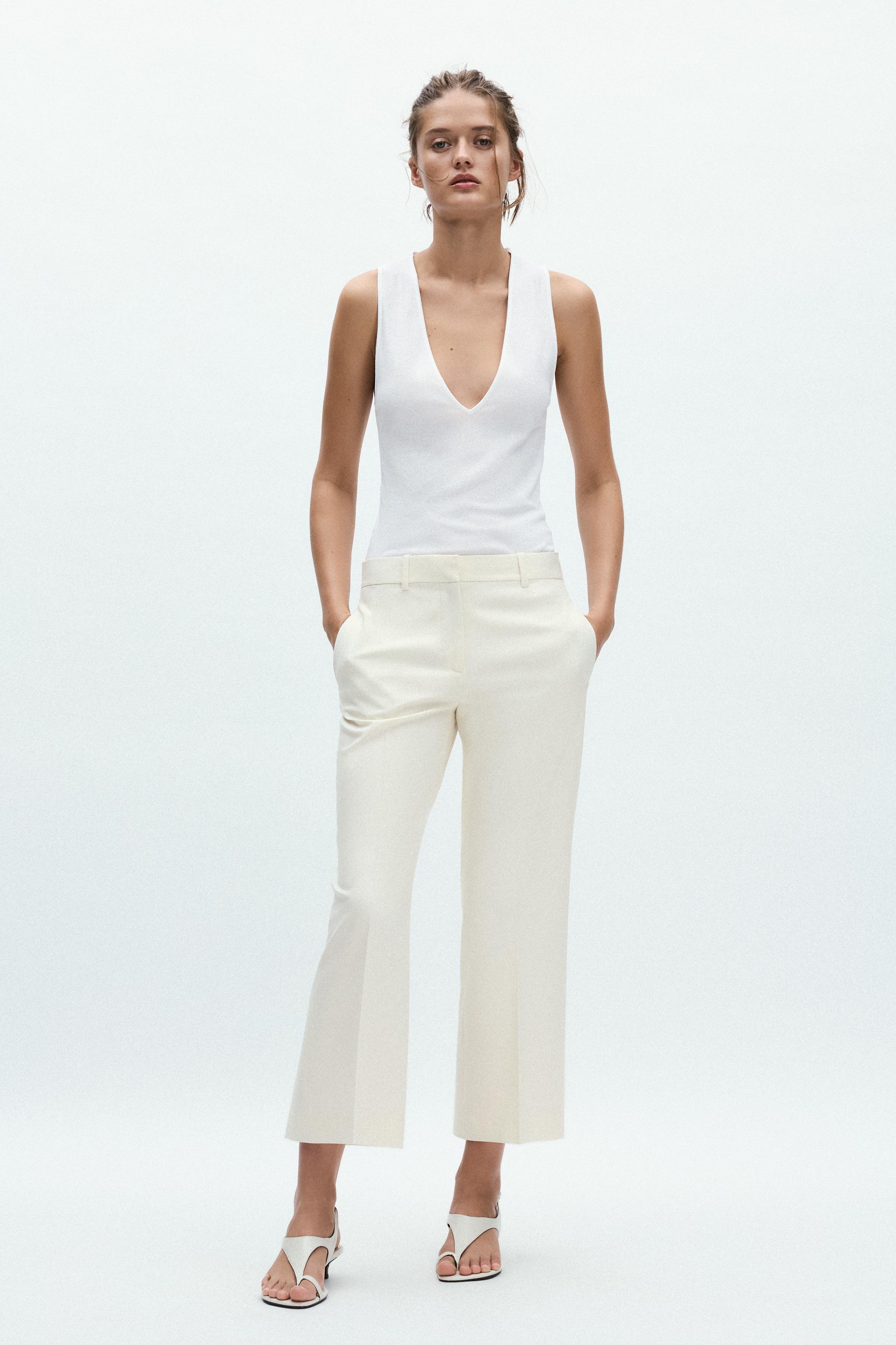 Zw Collection High-Waisted Crop Pants