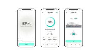 Three phone screens showing the ERA Smart Layer connected app in use