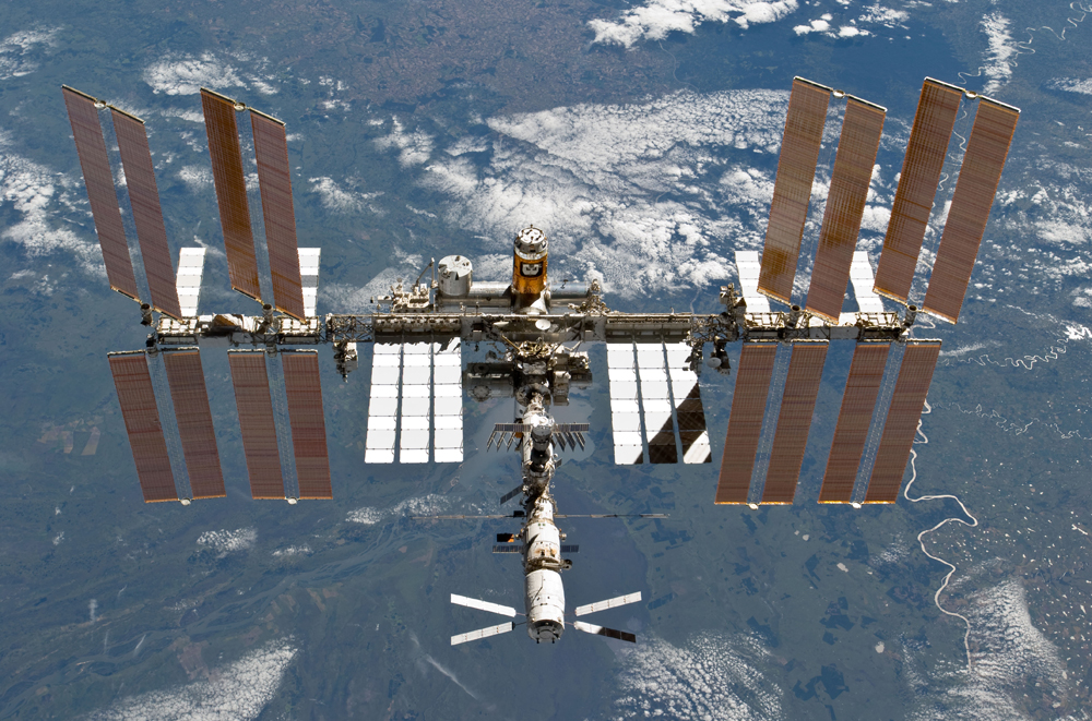 This photo of the International Space Station was snapped by an STS-133 crew member on the space shuttle Discovery on March 7, 2011. 