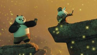 Po and Master Shifu training together in Kung Fu Panda