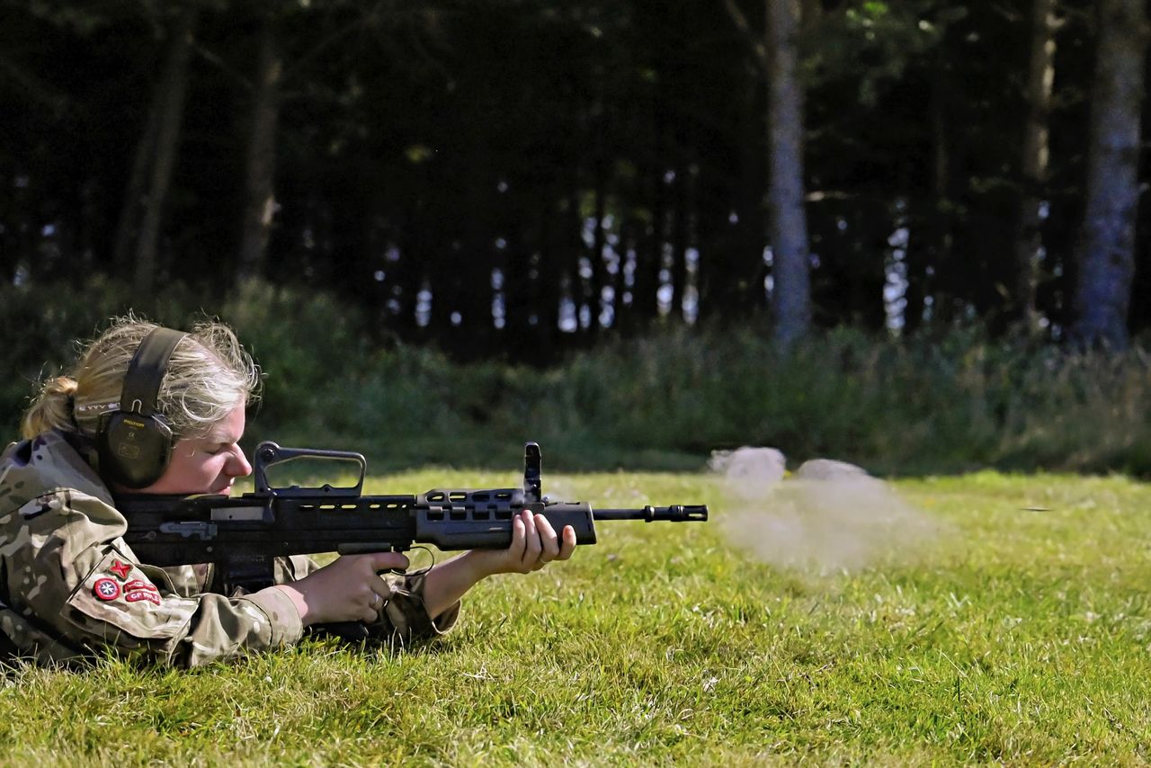 Bullet being fired from gun