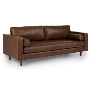 Sven 88" Tufted Leather Sofa 