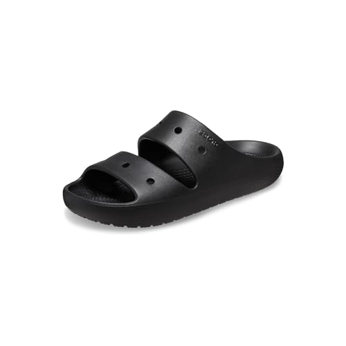 Crocs Classic Sandal V2 - Unisex Sandals - Waterproof - Thermoplastic Eva and Tpu Upper - Vegan Construction Black Men's 3, Women's 5 Medium