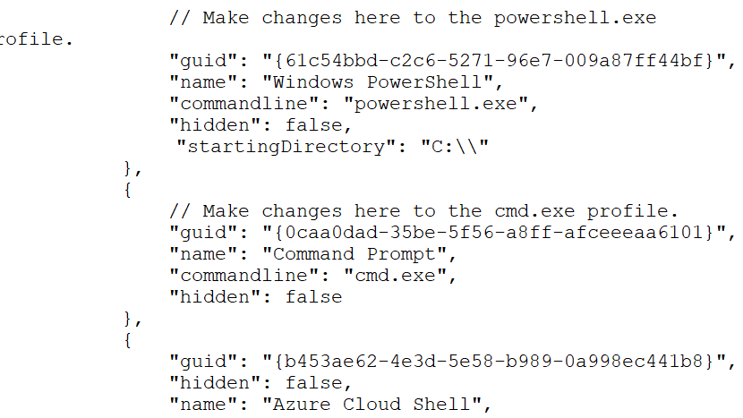 How to change the default directory in Windows Terminal